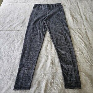 Champion Youth L (10-12) Elastic Waist Stretchy Activewear Leggings Black/White